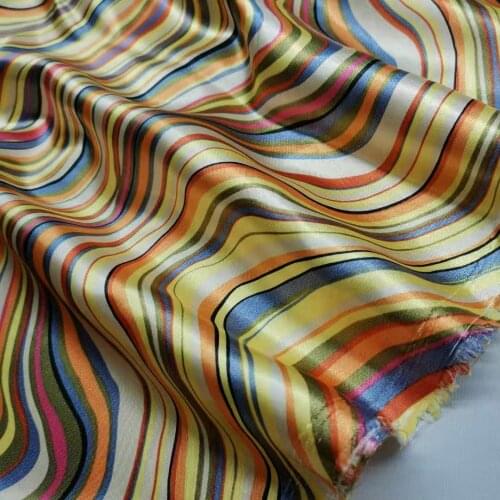 On Sale Satin Fabric Glossy Charmeuse Various Prints Polyester Tilda Material