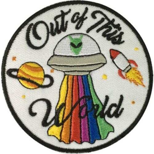 20pcs/lot Large Embroidery Patches Letter Kiss Cosmic Planet Flying Saucer Sticker Childrens Clothing Jeans Badge Wholesale