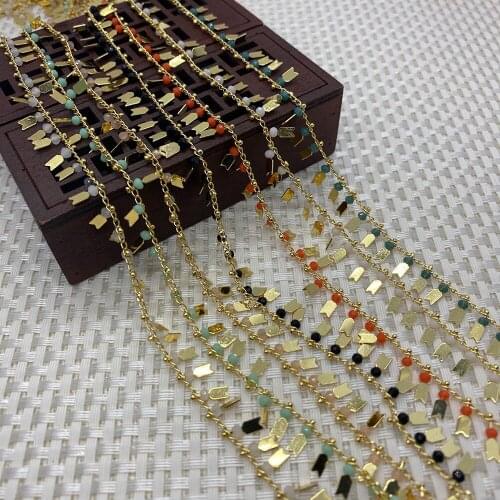 3x10mm Color Crystal Handmade Copper Chain Crafts Decoration DIY Production Ladies Necklace Jewelry Accessories Wholesale 1Meter