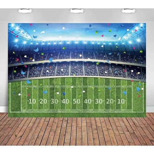 Football Field Backdrop Children Kids Photography Background Sport Theme Bowl Night Decorations Photo Studio Photoshoot Props
