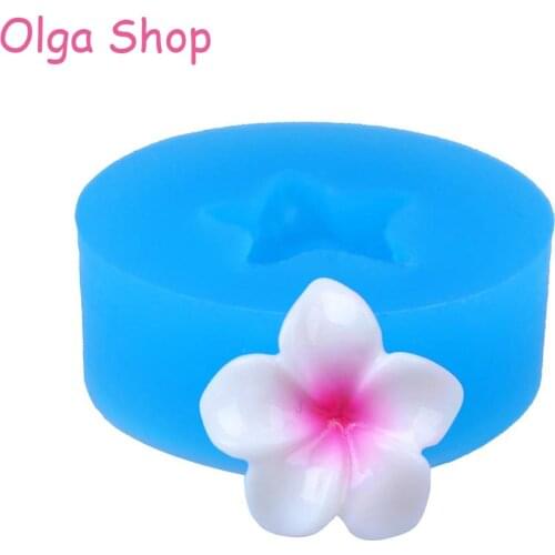 HYL269 16.2mm Plumeria Flower Silicone Mold - Miniature Food Cupcake Topper Fondant Earring Jewelry DIY Resin Pendant Moulds