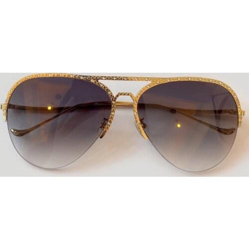 Classic Pilot Sunglasses Women Luxury Brand Designer Fashion Diamond Frame Mirror Sun Glasses 2020 Shades