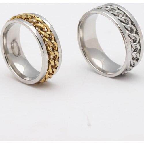 Gold-color stainless steel ring engrave finger ring jewelry Fashion men wedding band ring Silver color engagement PACK of 5pcs