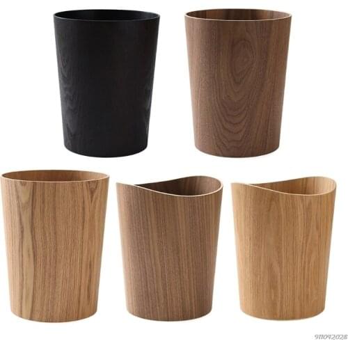 Creative Storage Wooden Trash Can Home Bucket Garbage Bin Hotel Living Room Office Wastebasket Can Nordic Recycling Bin Dropship