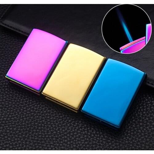 Fashion Blue ice color Slide ignition Butane inflatable gas Cigarette lighter Creative Metal Windproof jet Turbo torch igniter