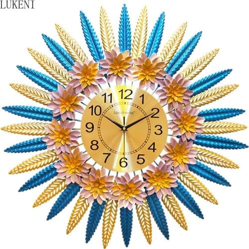 Nordic Wall Clocks Living Room Home Fashion Table Pastoral Style Art Deco Personality Mute Creative Quartz Clock