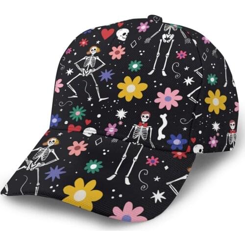 2021 New Baseball Cap Fishing Caps Men Outdoor Hunting Hat Hiking Hat Hand Drawn Day Of Dead Skull