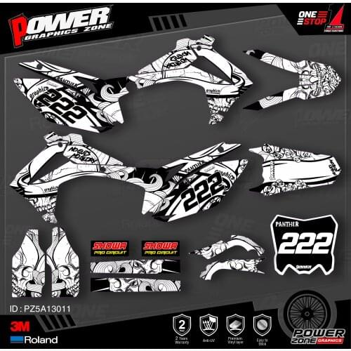 PowerZone Custom Team Graphics Backgrounds Decals 3M Stickers Kit For HONDA 2014-2017 CRF250R 2013-2016 CRF450R 011