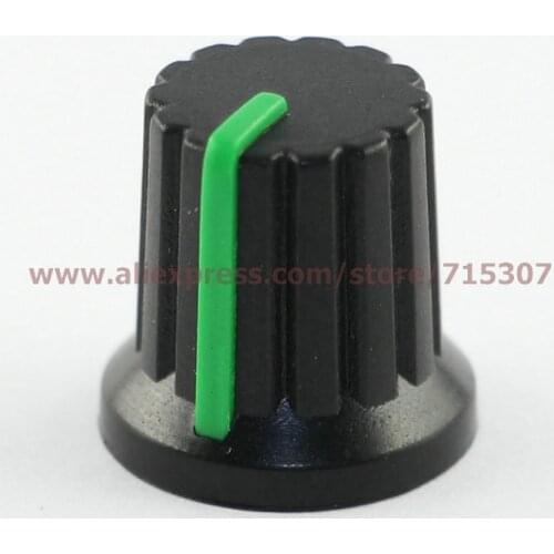 PHISCALE 20pcs green potentiometer knob with non-slip stripes for single double potentiometer 15x12x15.6/15*12*15.6mm