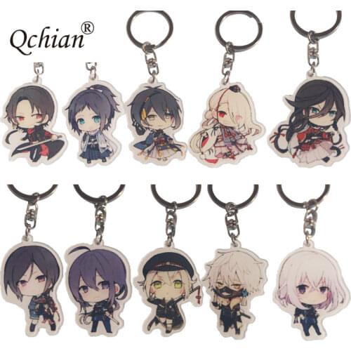 Hot Games Touken Ranbu Online Mens Fighting Team PVC Decorative Pendant Keychain cosplay Memorial Gifts