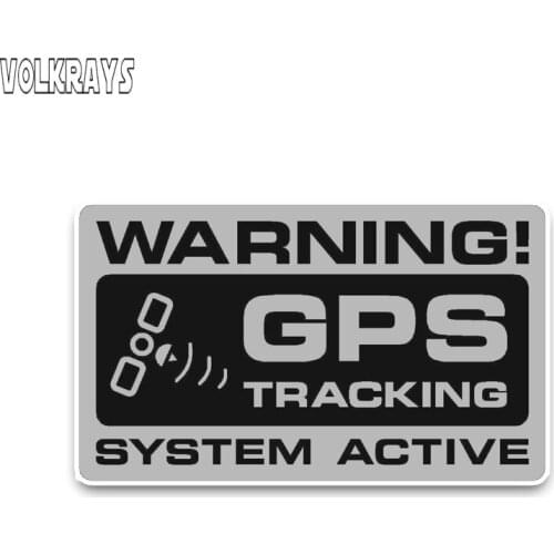 Volkrays Warning Car Sticker Noticeable GPS Tracking System Active Decals Waterproof Sunscreen Decal Accessories PVC,12cm*8cm