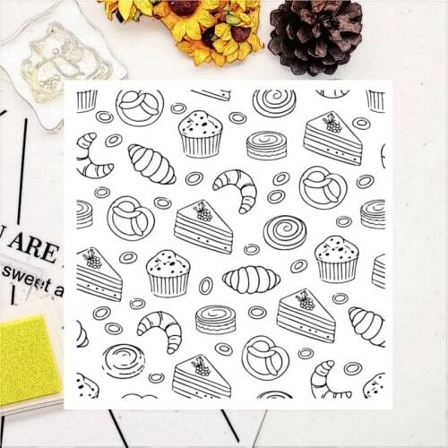 14*14CM The Dessert Transparent Clear Stamps / Silicone Seals Roller Stamp For DIY Scrapbooking Photo Album/Card Making