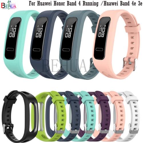 Silicone Strap Watch band For Huawei Honor Band 4 Running / For Huawei Band 4e 3e smartwatch Sports Bracelet strap Accessories