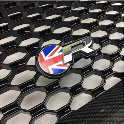 ROLLSROVER Chrome Union Flag R Style Front Bumper Grille Badge for XJ XF XE F-Pace XK R Badge Car Styling