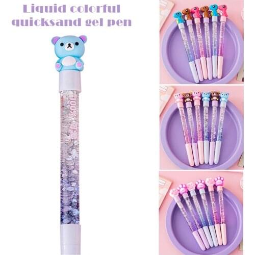 0.5mm Quicksand Pen Cute Cartoon Animal Shape Suitable For Student Gift Stationery Writing Supplies for Office School UY8