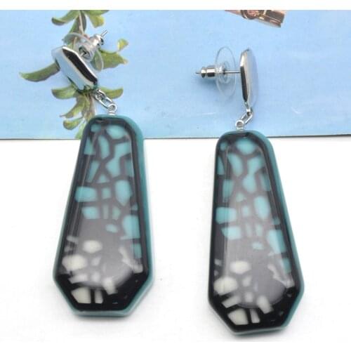 Chunky Thick Mottled Stylish Resin Earrings For Women