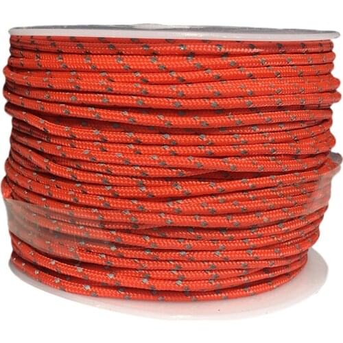 YOUGLE 2.5mm 3 strands 50m Reflective Paracord Parachute Cord Tent Wind Lanyard Rope Fishing Line Clothesline Survival Equipment
