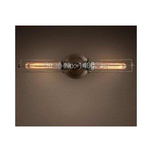 Vintage Retro Nordic Edison Tube 2-lights Simplicity Industrial Cage Wall Light Cafe Bar Hall Club Store Restaurant Corridor