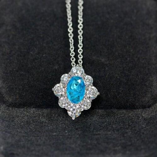 Women Pendant S925 Sterling Silver 6*9mm High Carbon Diamonds Pendant Female Fine Jewelry Wholesale Ladies Necklace Pendant