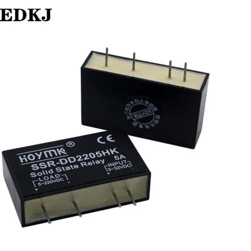 1pcs PCB Dedicated with Pins SSR-DD2202 DD2203 DD2205HK 5A DC-DC Solid State Relay SSR-DD2205HK