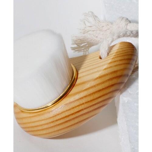 1Pcs Facial Cleansing Brush Wooden Handle Cleanser Deep Clean Pore Exfoliator Face Scrub Facial Washing Brush Cleaning Tool
