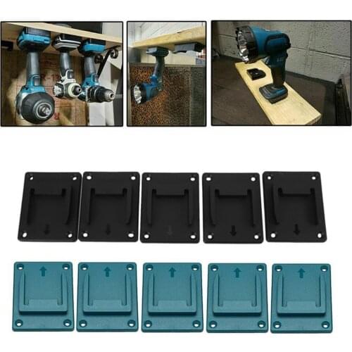 10pcs/Set For Bosch 18V Electric Tool Holder Wall Mount Bracket ABS Plastic Lithium Battery Tool Fixing Base Black/Blue