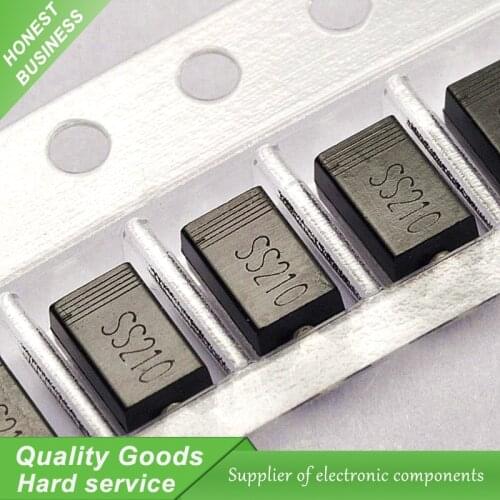 100pcs/lot SS210 SMD Schottky Barrier Rectifier Diode 2A 100V DO-214AA SMA New Original Free Shipping