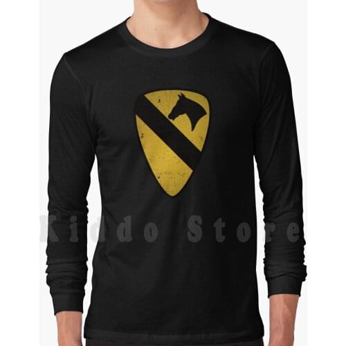 1St Cavalry Division Distressed hoodies long sleeve Army Cavalry Military 1St Division Patch Insignia Vietnam