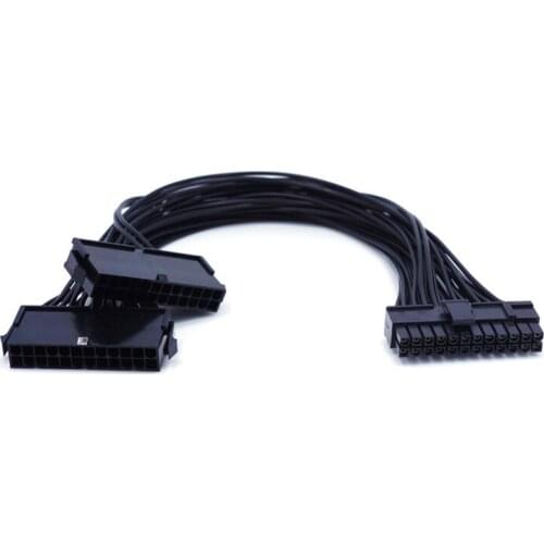 32cm 24 Pin Dual PSU Power Supply Extension Cable For Computer Synchronous Start Power Extension Cord Dual Start Power Cord