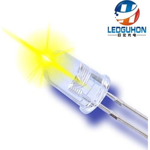 5mm through hole dip round of traffic light led high light yellow lamp