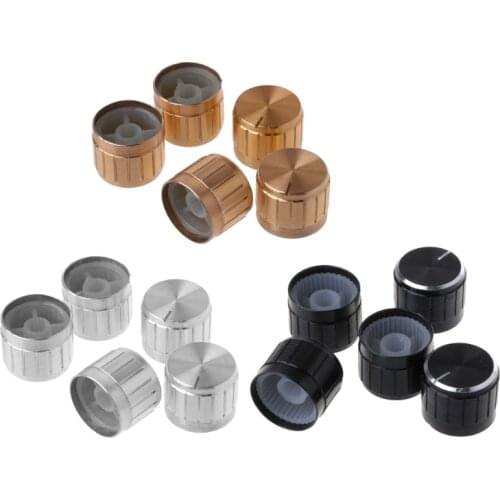 5Pcs 21X17mm Aluminum Rotary Control Potentiometer Knob Electronic Component