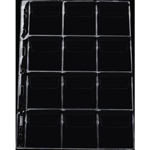 1 sheet 12 grids Coins Collecting Album Loose-leaf Coins Storage Protection Collector