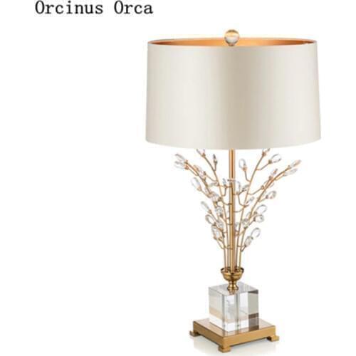 American luxury crystal branch desk lamp study bedroom bedside lamp creative fashion LED decorative desk lamp