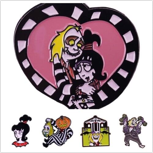 HOSENG The Arch Mage Of The Underworld Love Brooch Gothic Horror Comedy Movie Badge Halloween Enamel Pin Gift HS_425