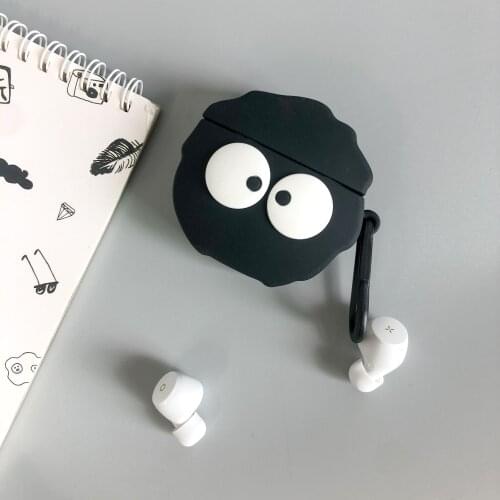 Cartoon Cases for EDIFIER v02 Case Black Charcoal Shockproof Silicone Headphone Case for Xemal X3 Cover Charging Box Fundas