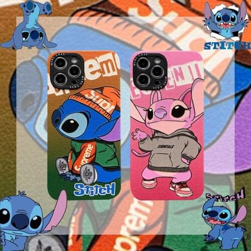 Disney Lilo Stitch Phone Case Anime Cartoon Men Women Silicone Soft Shell Anti-fall for Iphone7/8/plus X/xs/xsMax/11 12Promax