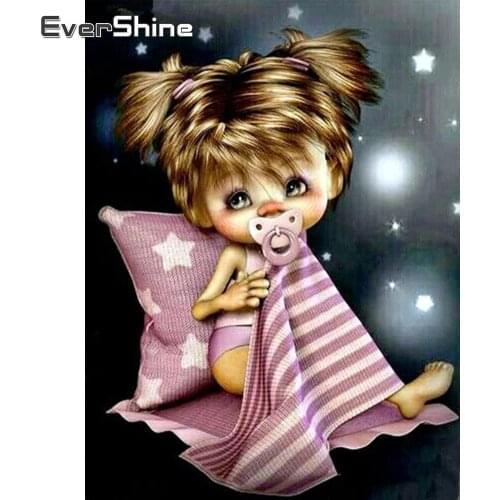 EverShine Diamond Embroidery Girl DIY Diamond Painting Cartoon Full Drill Square New Arrival Hot Sale Cross Stitch Child Hobby