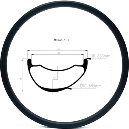 Graphene 29er carbon mtb rims disc tubeless hookless 45x25mm asymmetry carbon rim mtb disc bicycle rims AM 460g