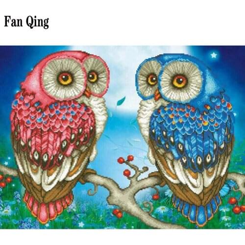 New 5D Diy Diamond Painting Love Owls Cross Stitch Round /square Rhinestone Pictures Diamond Embroidery Needlework