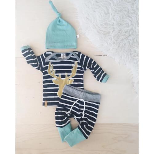 Pudcoco Boy Girl Clothes Newborn Baby Boy Girl Long Sleeve Tops +Long Pants Hat 3PCS Outfits Set Clothes
