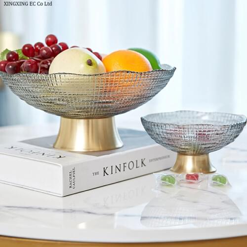 Creative Glass Fruit Plate Living Room Home Coffee Table Decoration Desktop Simple Ornaments Snack Plate Dining Table Supplies