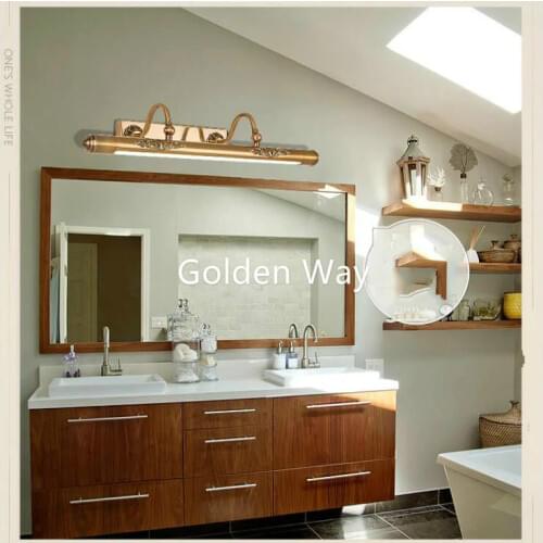 Bathroom Mirror Lamp 52CM/60CM/80CM Waterproof Retro Bronze Cabinet Vanity Mirror Lights Led Wall Light Lamp LED Light Wall Lamp
