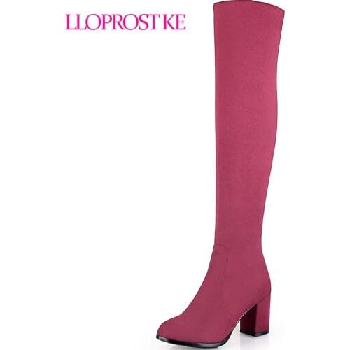 Lloprost ke Women Over the Knee Boots Stretch Thigh High Boots Winter Leopard Print Long Riding Boots Ladies Warm Snow Boots D47