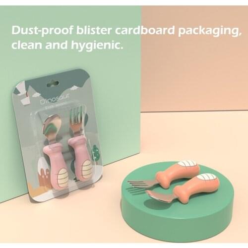 Baby Feeding Spoons 304 Stainless Steel Childrens Tableware Short Handle Fork Spoon Cute Tableware Sets Baby Things