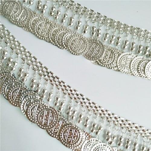 Alloy Metallic Coins Beaded fringe Dancewear Curtain Wedding Dress Costumes DIY Sewing and Craft Supplies