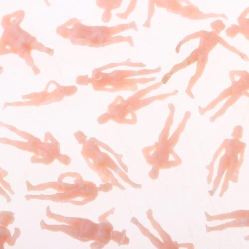 40pcs 1/87 Beach People Action Figure Mini for HO Train Seaside Scenery DIY