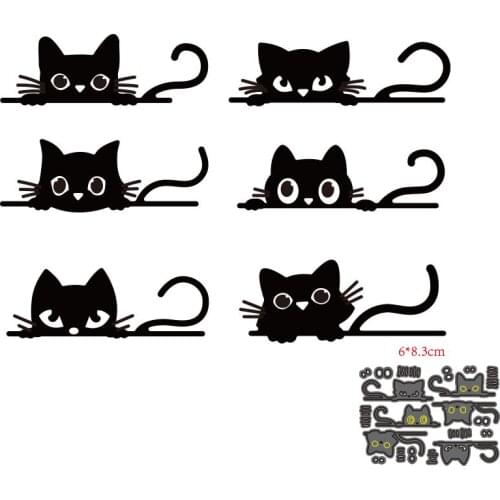 MISS VINTAGE Cat Metal Cutting Dies Cutter Stencils Scrapbooking Decorative Embossing Photo Album Decor Card Making DIY Crafts