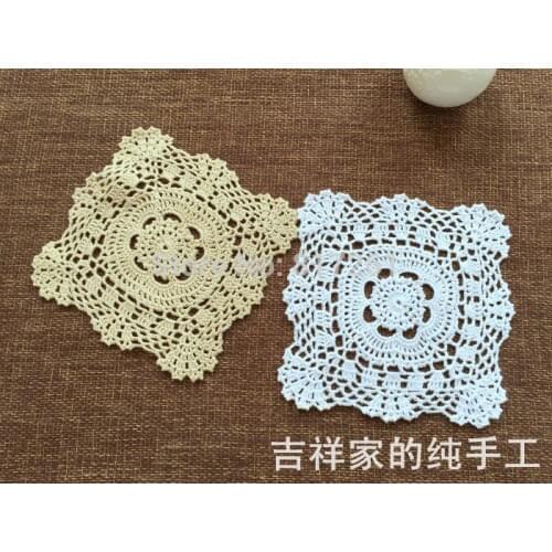 2015 new ZAKKA 6 pic/lot fashion cotton crochet lace doilies for home decor with flowers table mat coaster for wedding gift pads