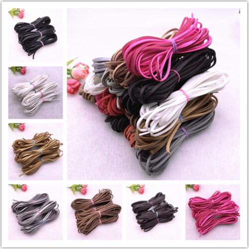 NEW 5yards/lot 3mm Flat Faux Suede Braided Cord Belt Leather Korean Velvet Leather Handmade Beading Bracelet Jewelry Making Rope