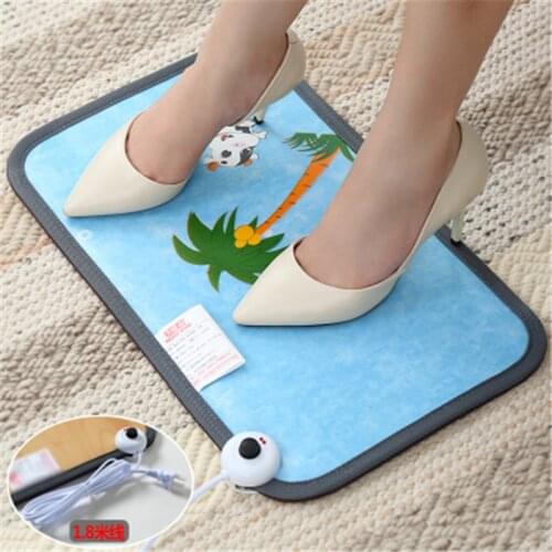 SF-2,Leather Heating Foot Mat Warmer Electric Heating Pads Feet Leg Warmer Carpet Thermostat Warming Tools Home Office